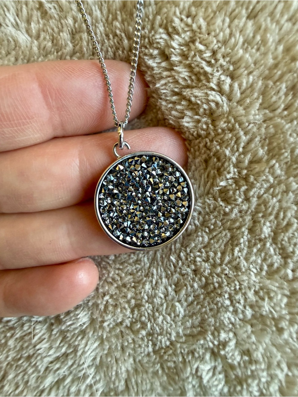 NWT Swarovski Crystals Silver Pendant Necklace